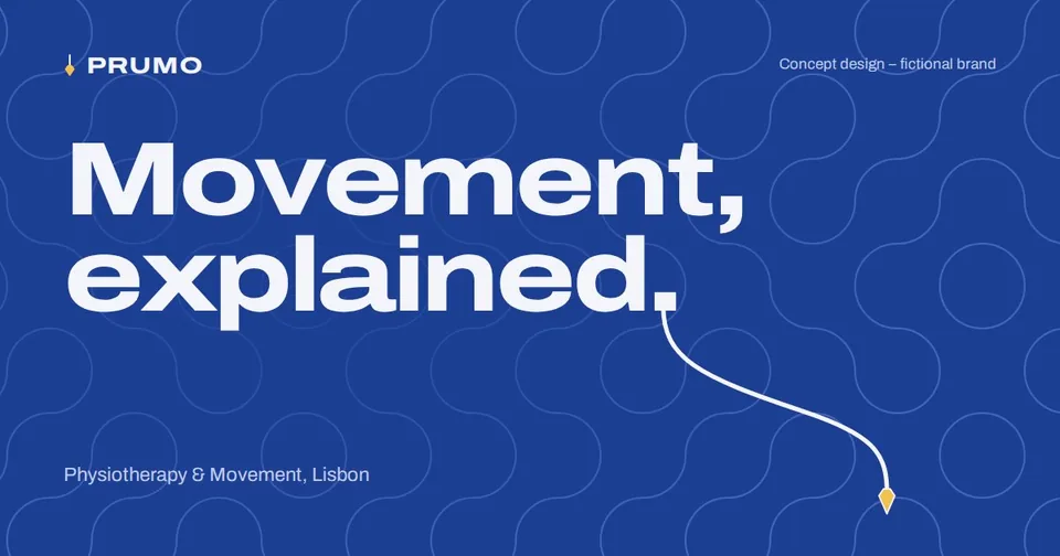 Opening screen of the PRUMO concept site (fictional brand).