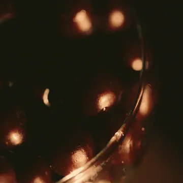 Dark cherries in a glass bowl